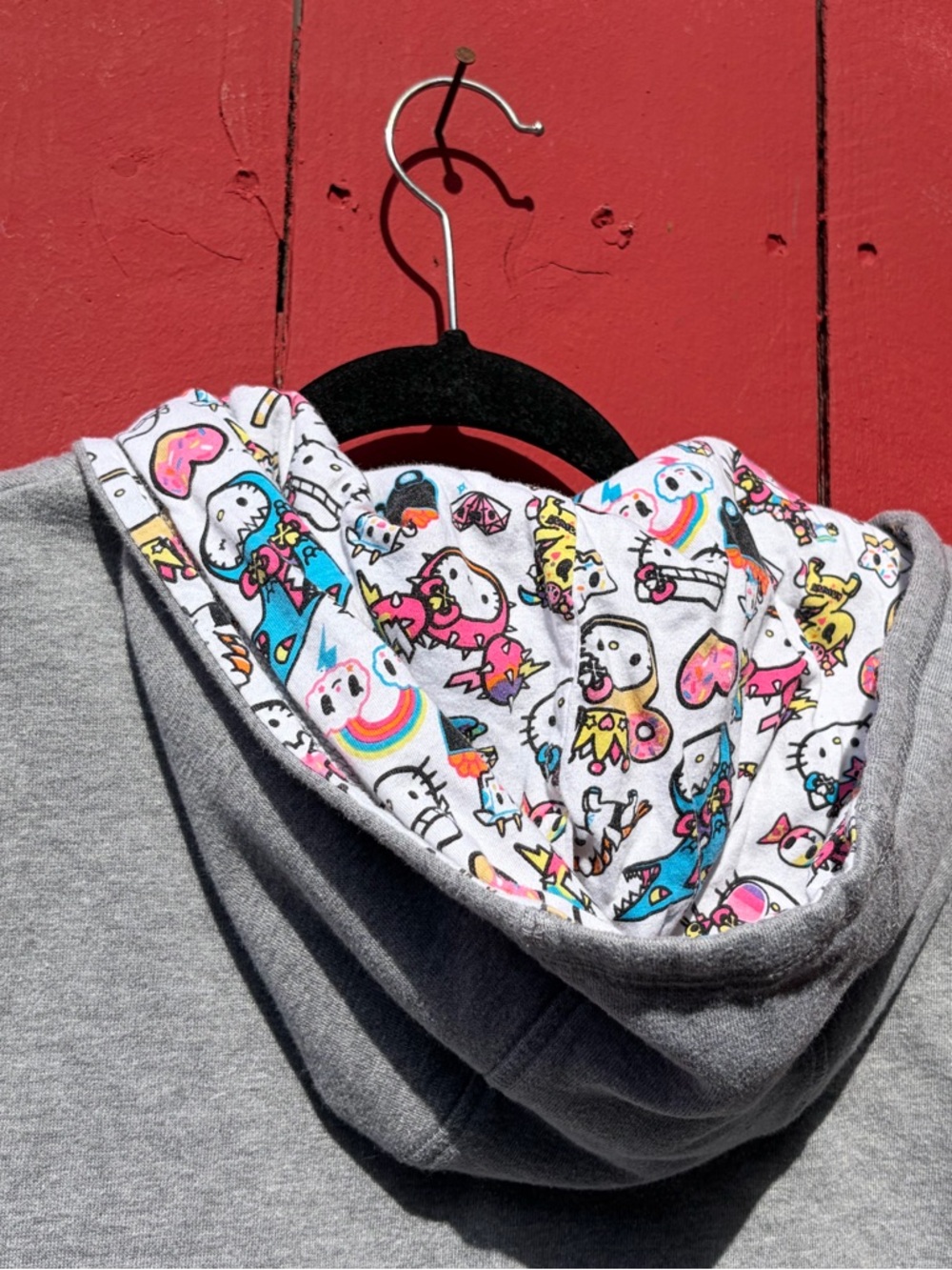Tokidoki Hello Kitty GrayZip Hoodie with Floral Graphic Donuts - Picture 9 of 9